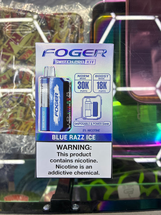 Fogger switch pro disposable kit 30k puffs blue razz ice