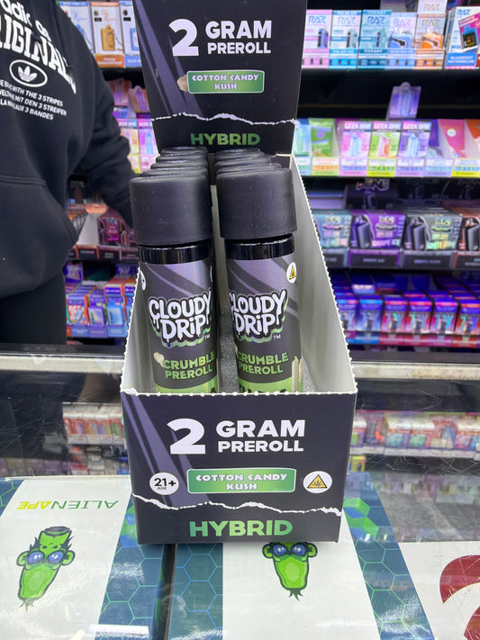 Cloudy Drip 2g Crumble Preroll Cotton Candy kush hybrid thcp