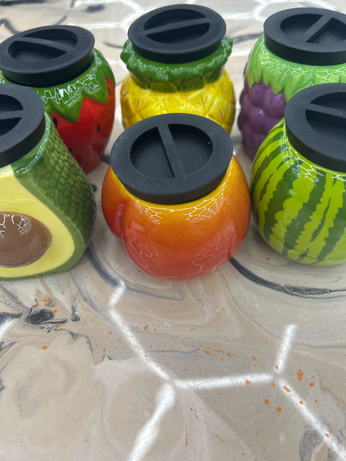 Fujima glass storage jar fruit