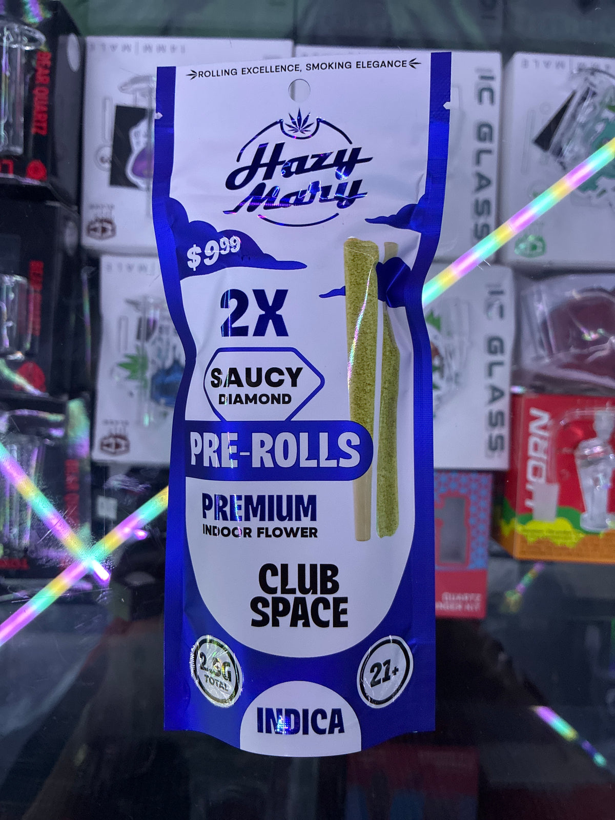 Hazy Mary 2x saucy diamond pre-roll 2.5g club space indica