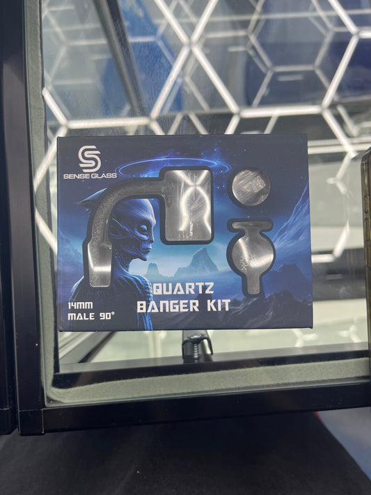 Sense glass quartz banger kit 14mm male 90