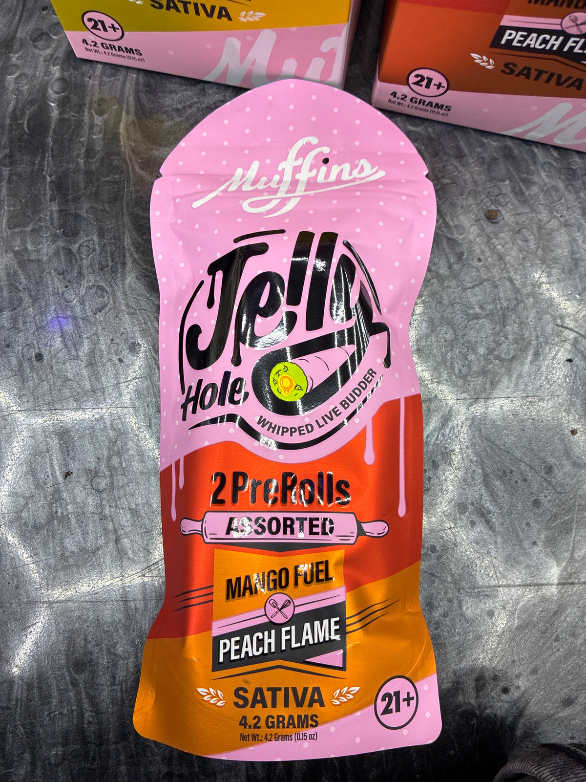 Jelly hole 2 prerolls assorted mango fuel/ peach flame sativa