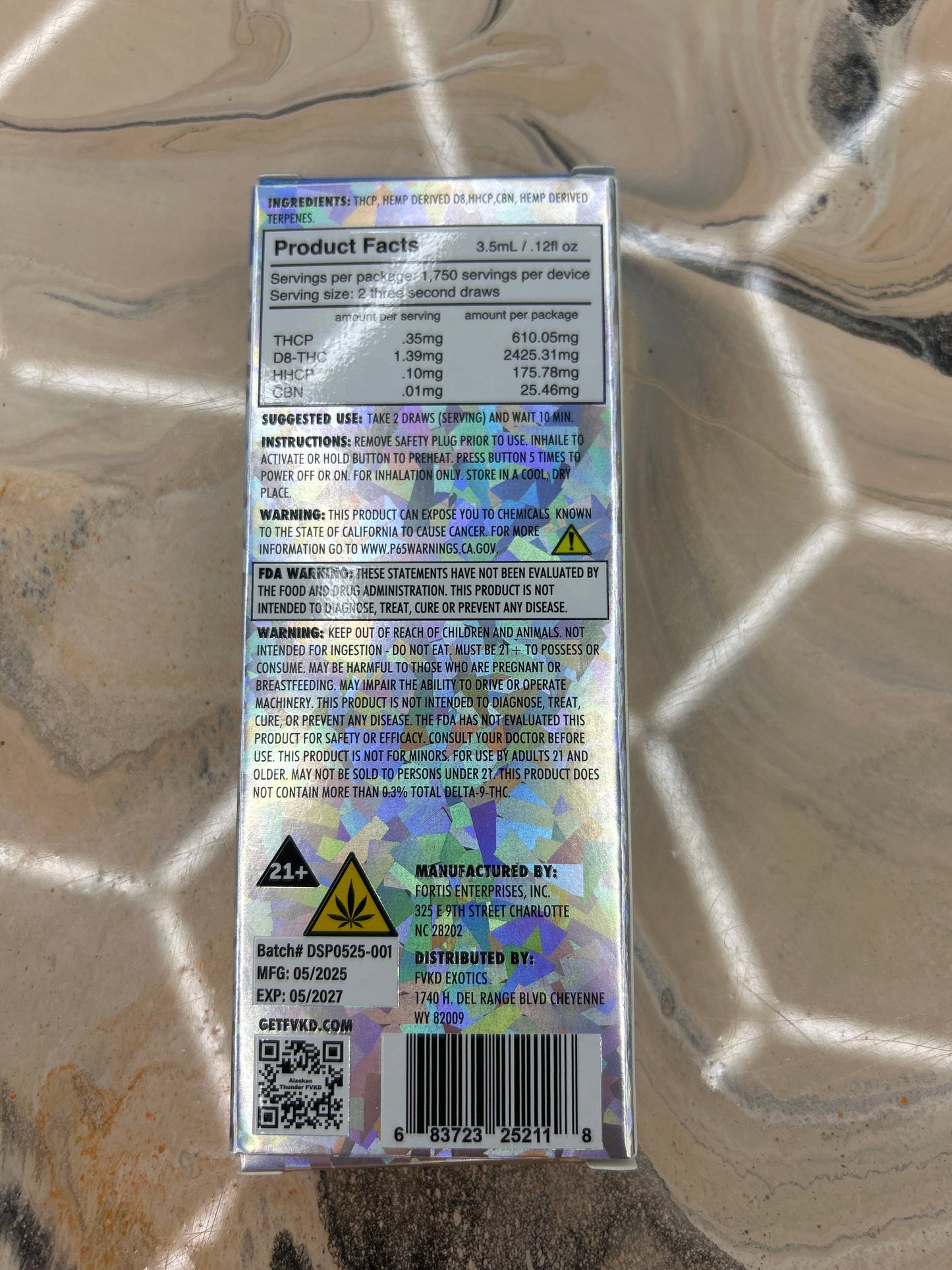 FVKD Exotics thcp+hhcp+d8 Alaskan thunder fvkd sativa