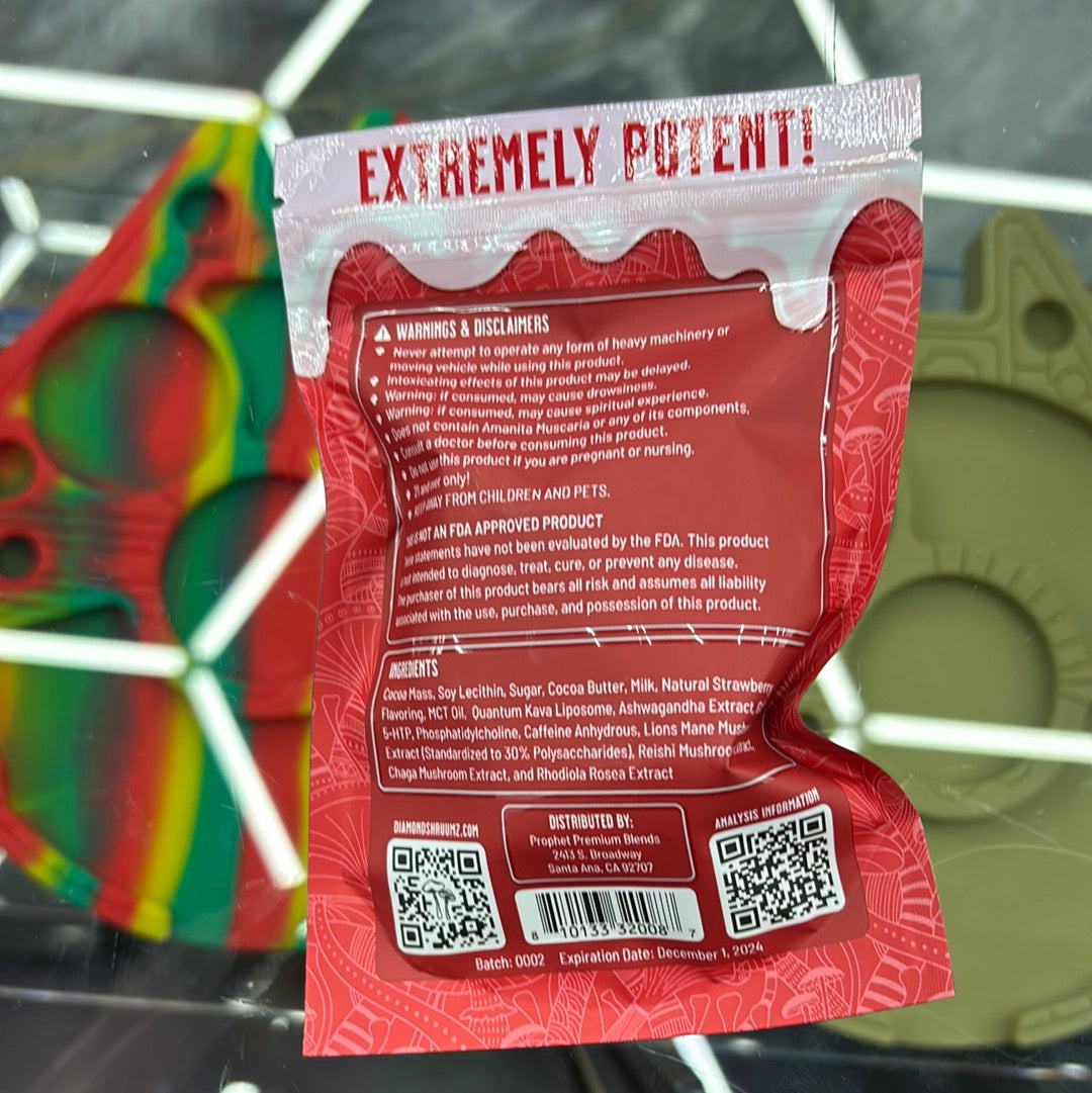 Diamond shruumz strawberry cheesecake, infused cones, two pieces, extremely potent