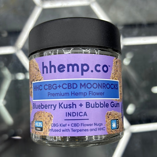Hemp co blueberry Kush, plus bubblegum Indica