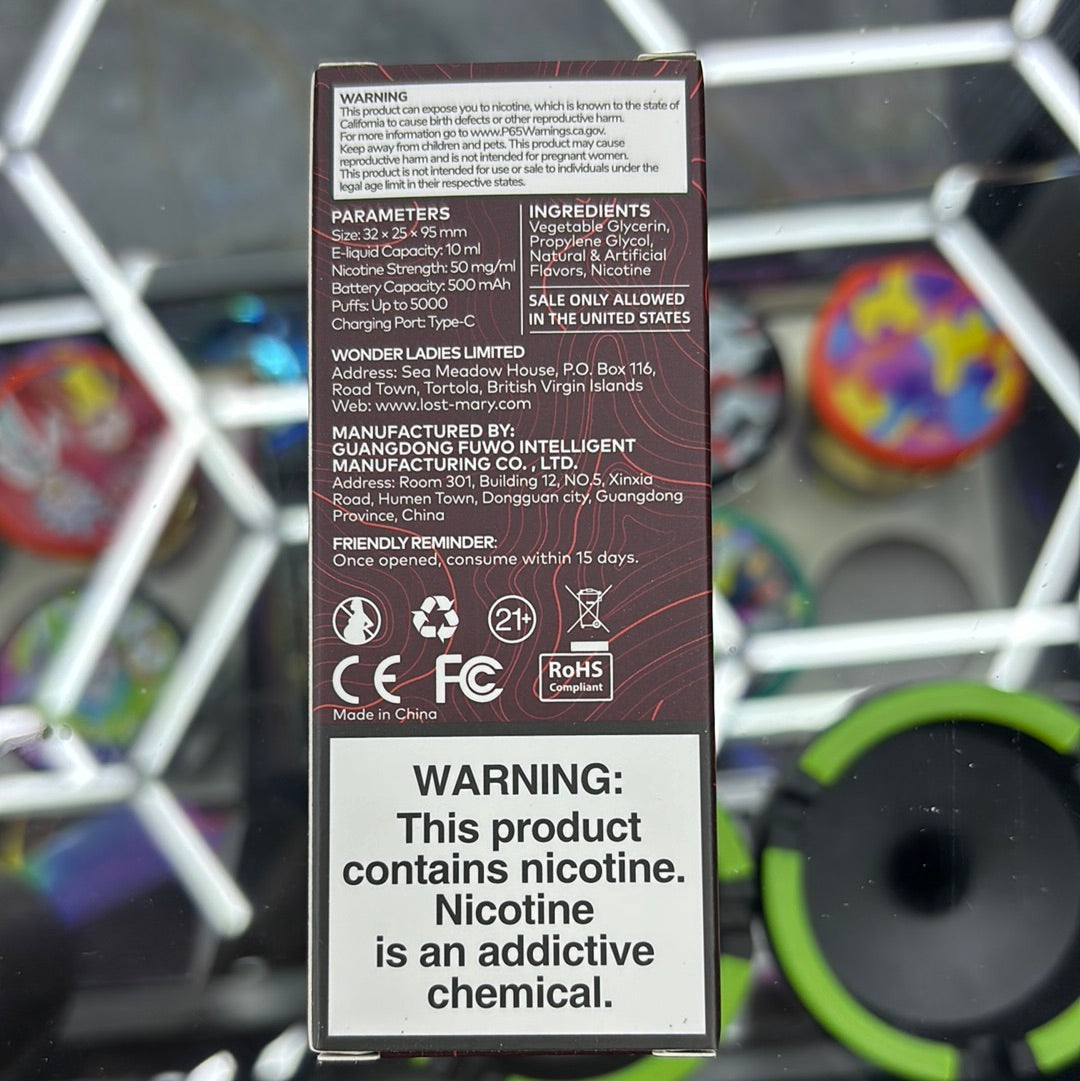 Lost Mary strawberry, watermelon, ice