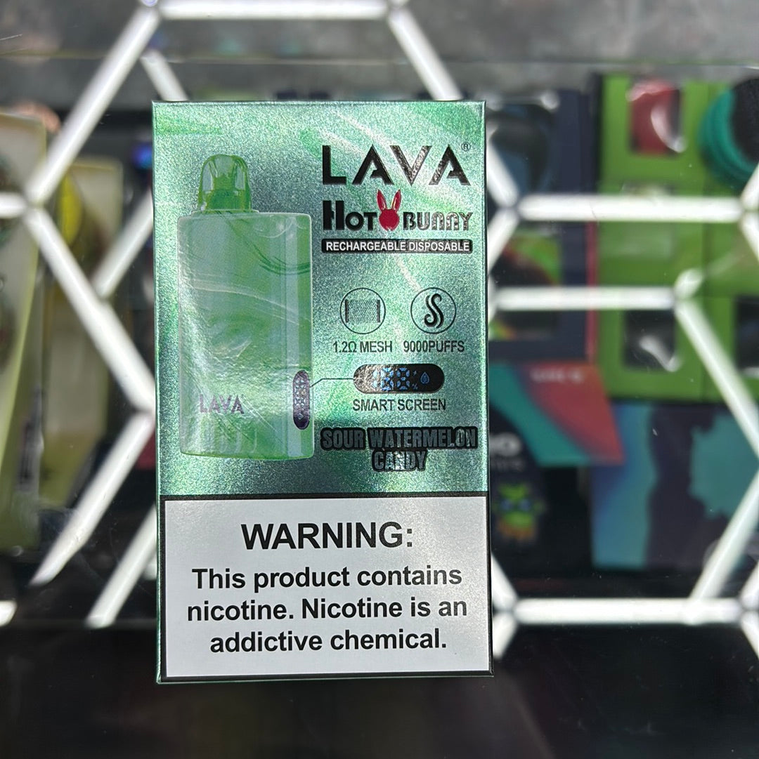Lava hot bunny 9000 puffs sour watermelon, candy