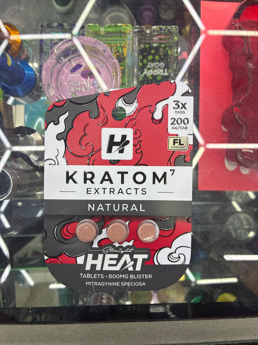 Heat kratom extracts natural 200mg x3ct