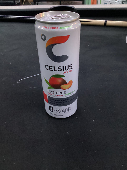 Celsius fizz free peach mango + green tea 12oz