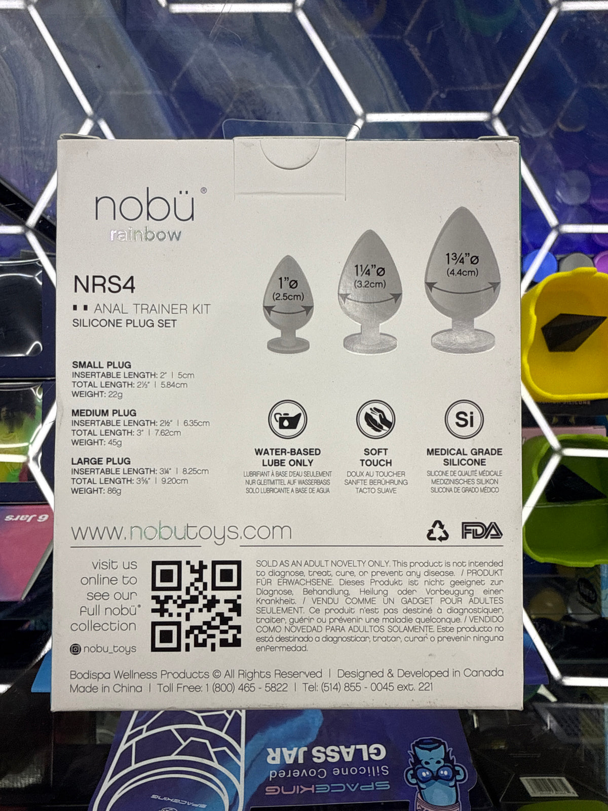 Nobu adult novelty Anal plug 3CT/BX NRS4 rainbow