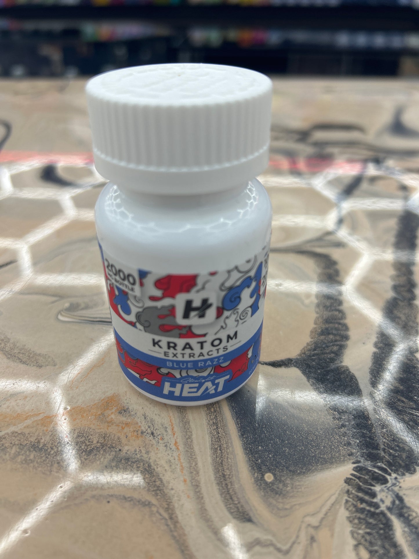 Heat Kratom extracts 10x bottle 200mg tabs 2000mg blue razz