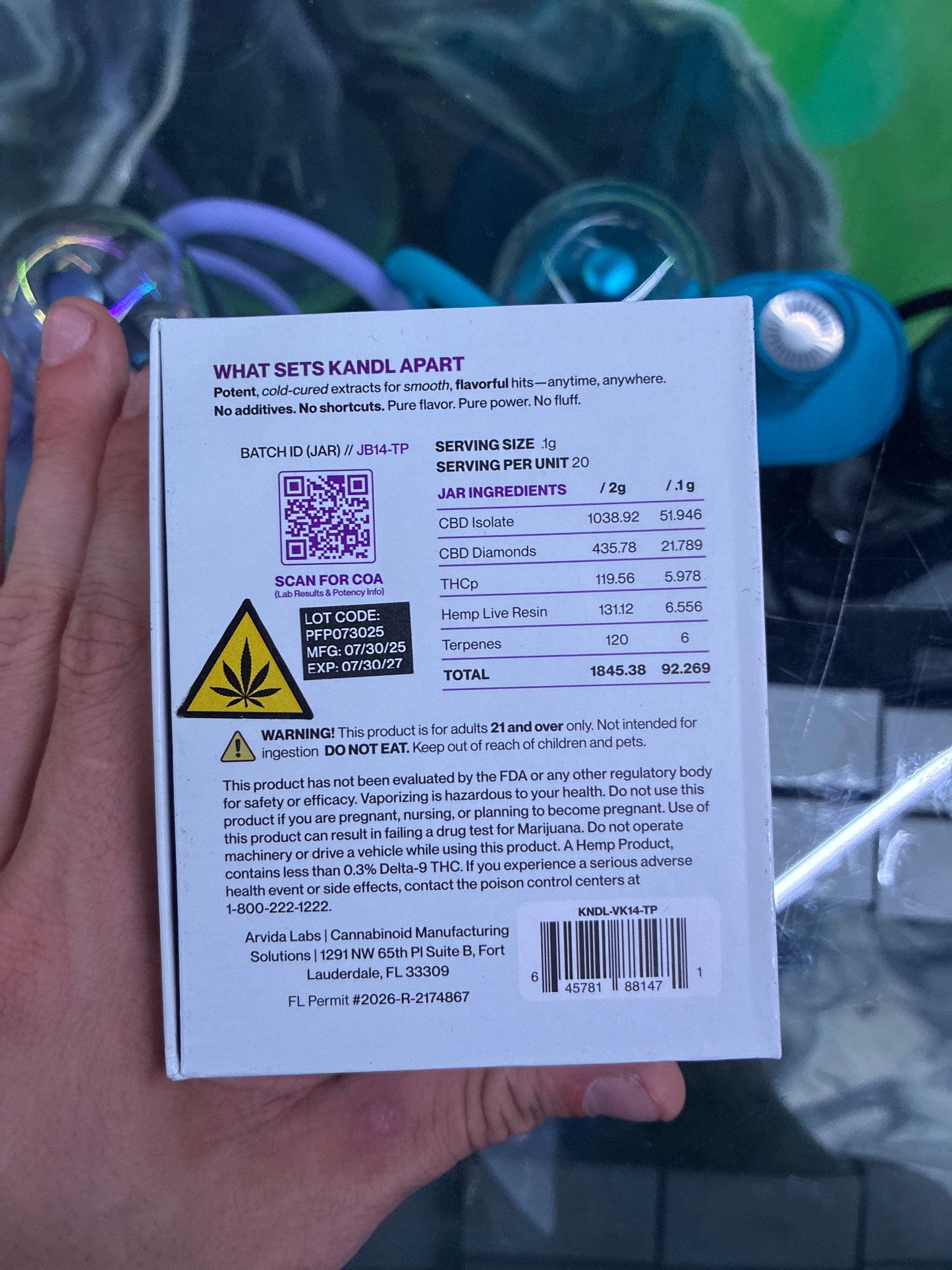 Kandl lyte kit concentrate vaporizer granddaddy purple indica