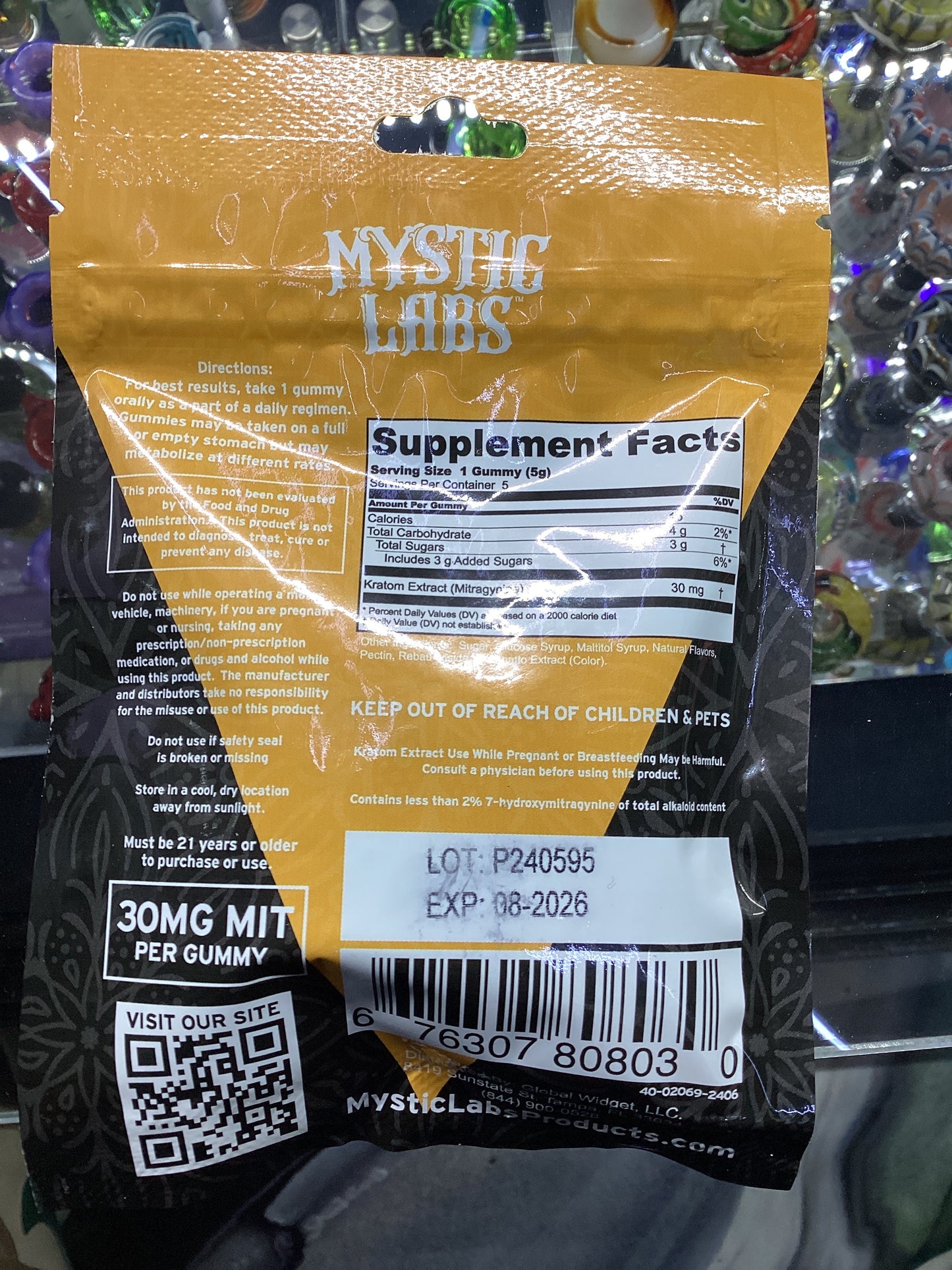 Mystic labs kratom extract gummies mango pineapple 150 MIT 5 count