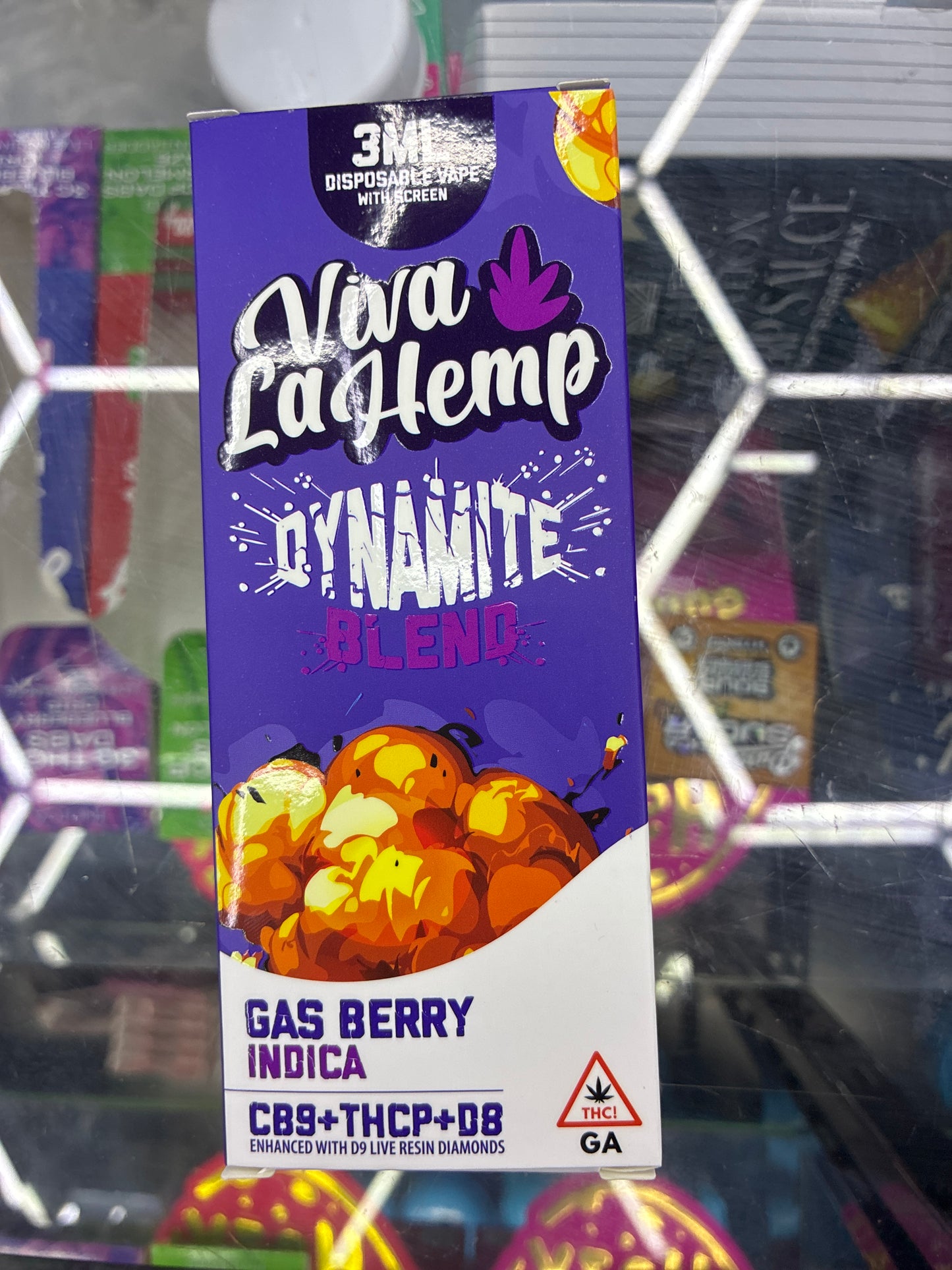 Viva la hemp dynamite blend cb9+thcp+d8 3ml indica gas berry
