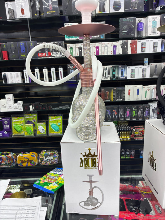 Mob skull Swarovski hookah 19’ rose