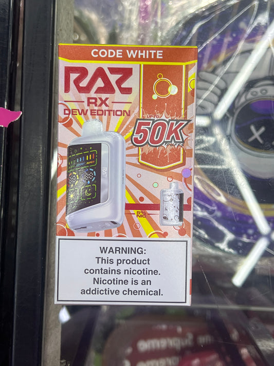 Raz rx Dew edition 50k code white