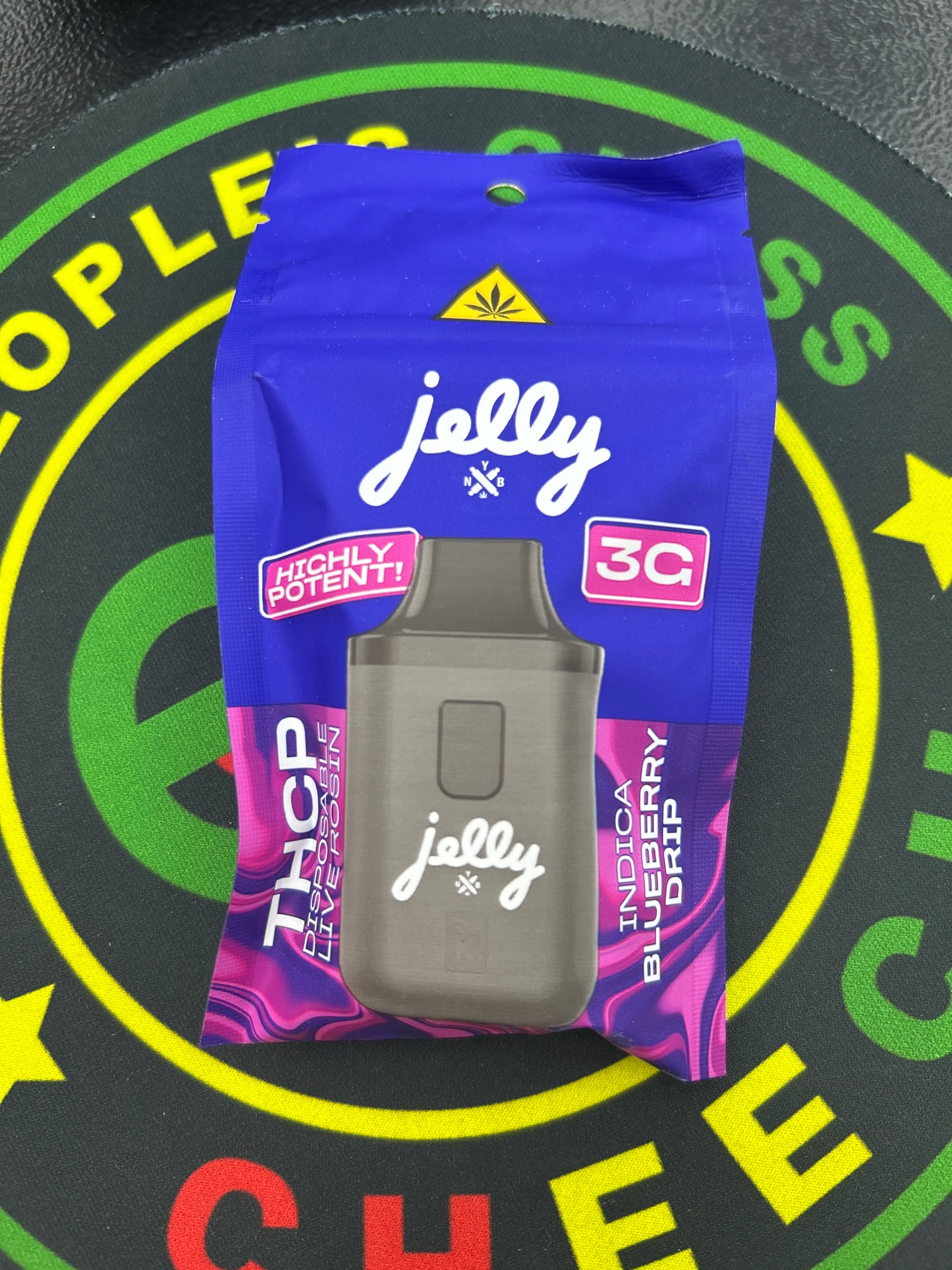 Jelly thcp live rosin disposable 3g blueberry drip indica