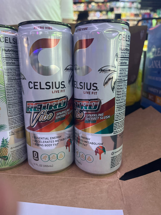 Celsius retro vibe sparkling sherbet slush 12oz