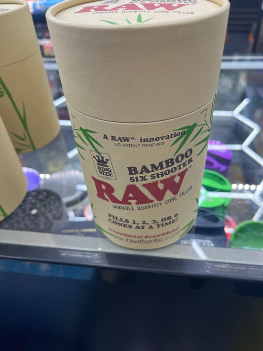 Raw king sized size cone bamboo, six shooter