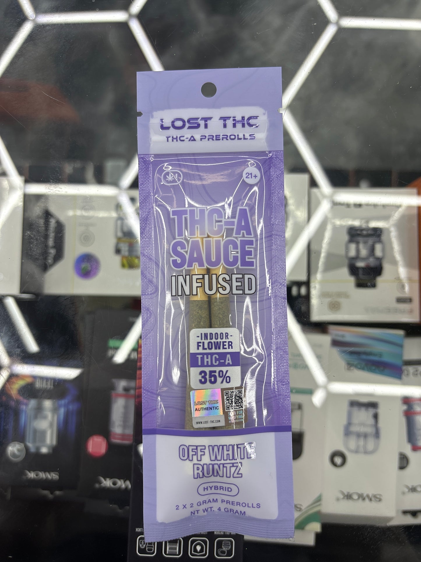 Lost thc-a pre-rolls, thca sauce, infuse off white runtz hybrid