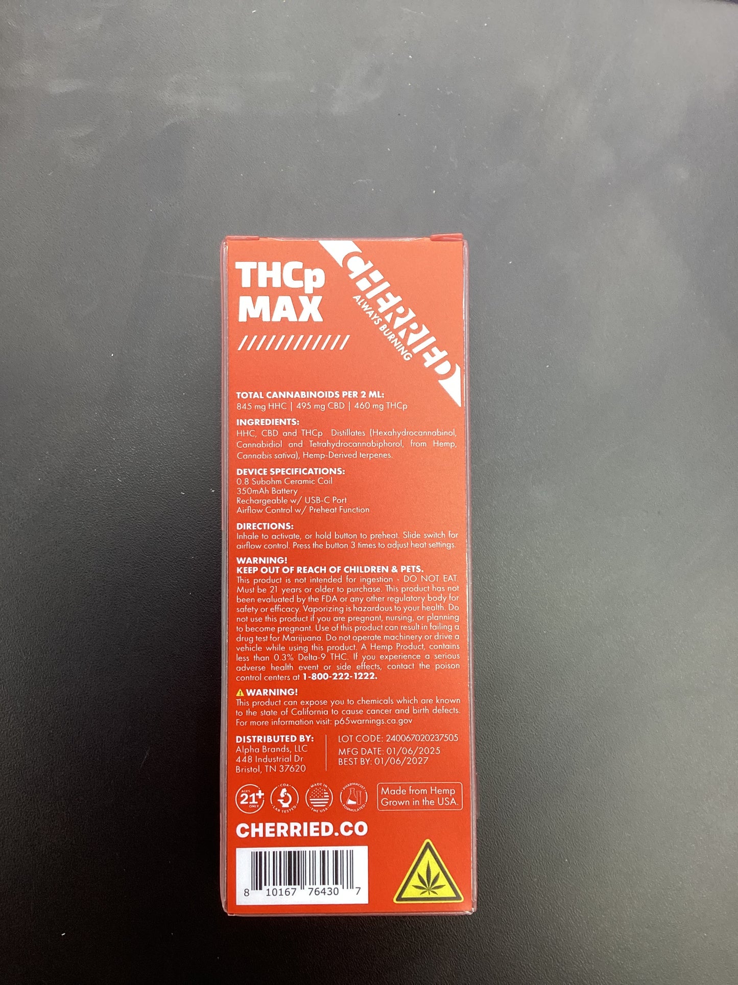 Cherried thcp 2g dispo memory loss sativa