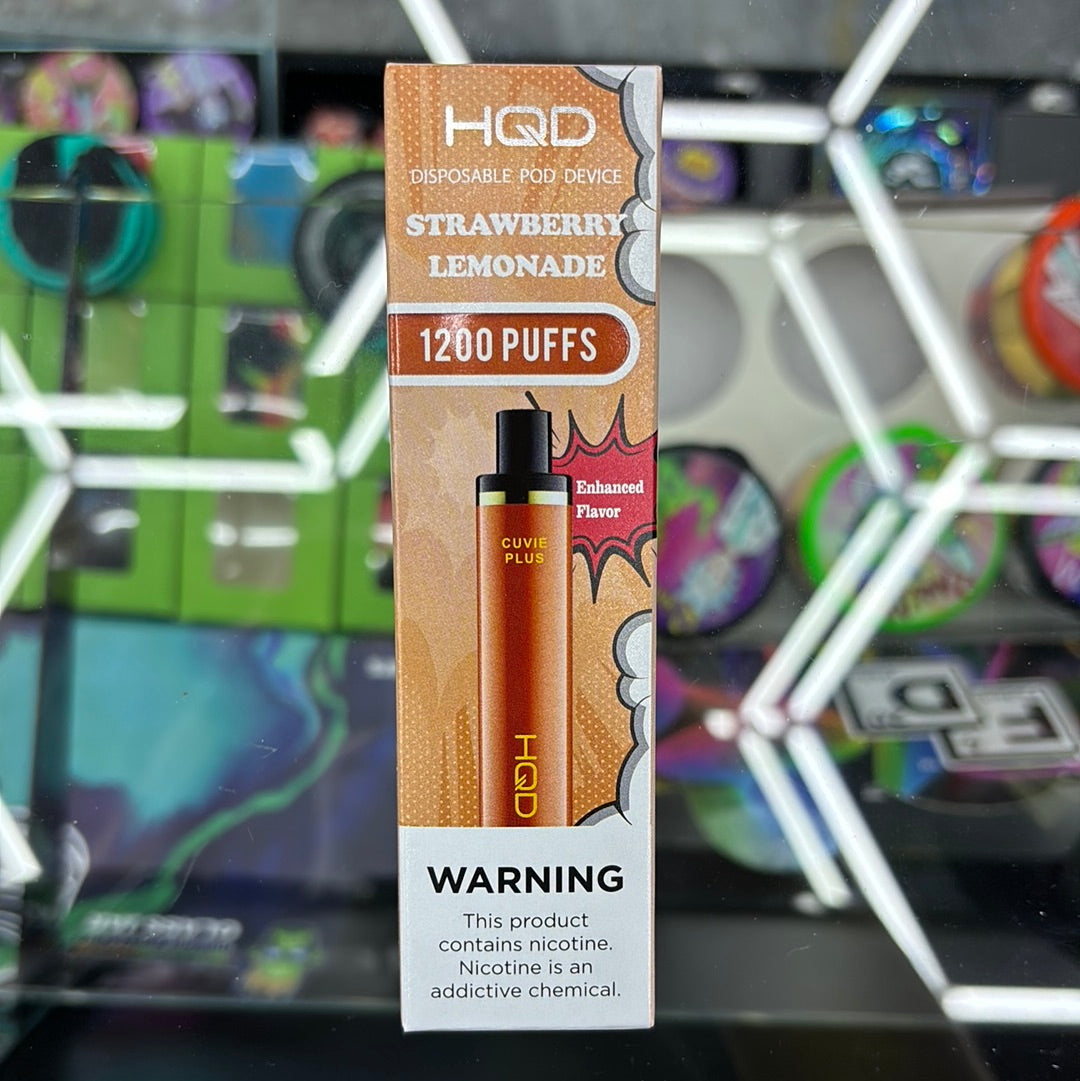 HQD strawberry lemonade 1200 puffs curvie plus