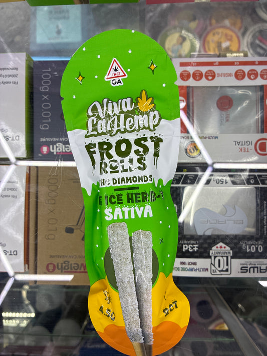 Viva la hemp frost rolls thca diamonds frost ice ice herb-y  sativa
