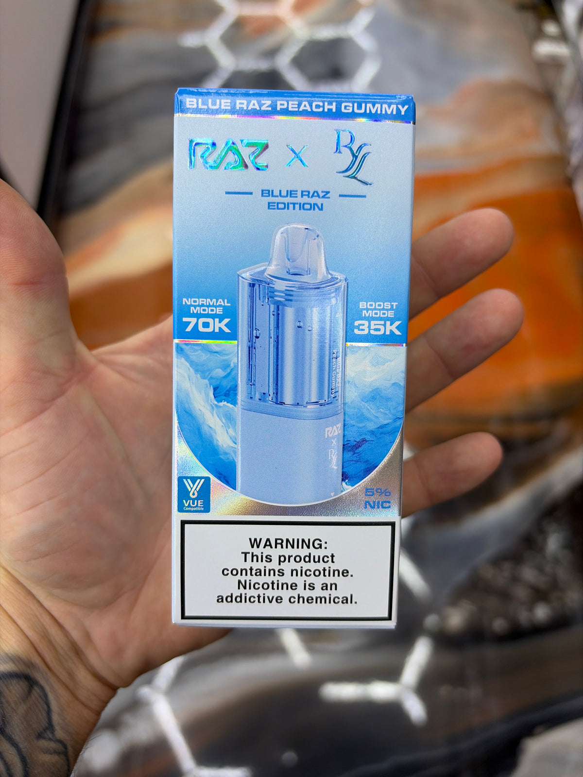 Raz x RL Vue Pod 70k Blue Raz Peach Gummy