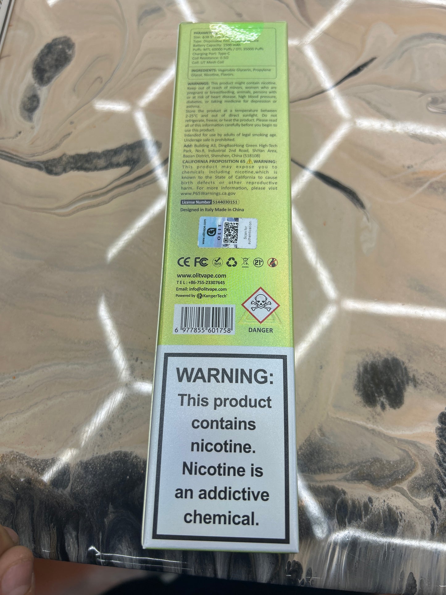 Olit hookah lit pro 60000k puffs gum mint