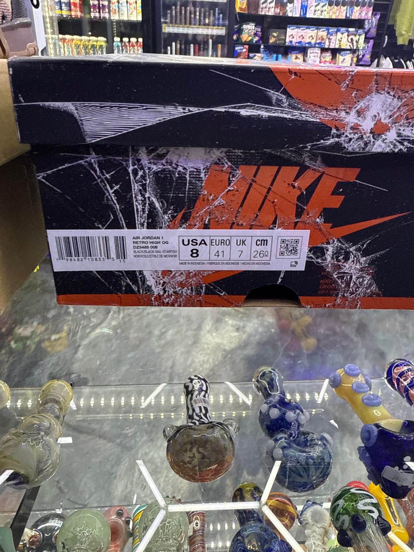 Jordan 1 retro high og shattered backboard 2025 size 8