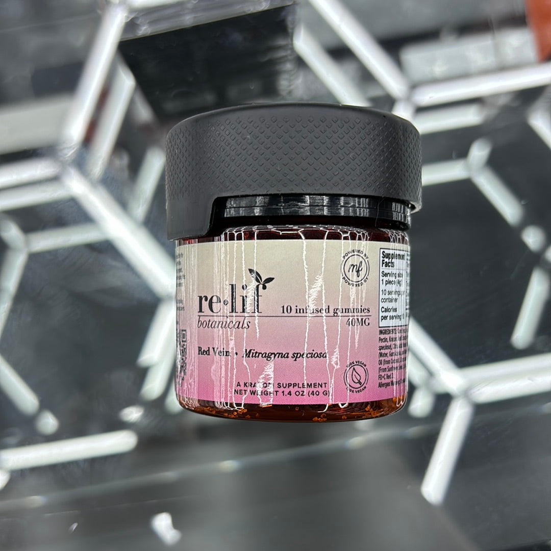 Mellow fellow, relief, botanicals, red vein, edibles, 10 infused gummy’s