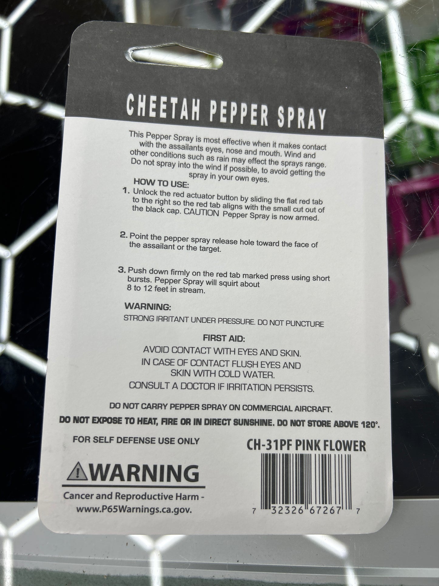 Cheetah Pepper spray defense spray pink flower