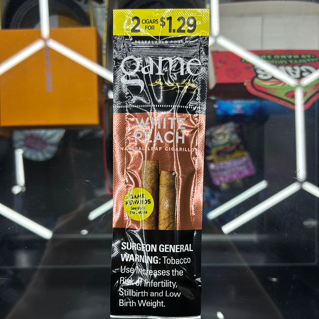 Game white peach cigarillos