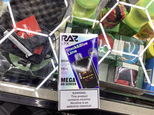 Raz dc25000 25k puffs black & blue lime