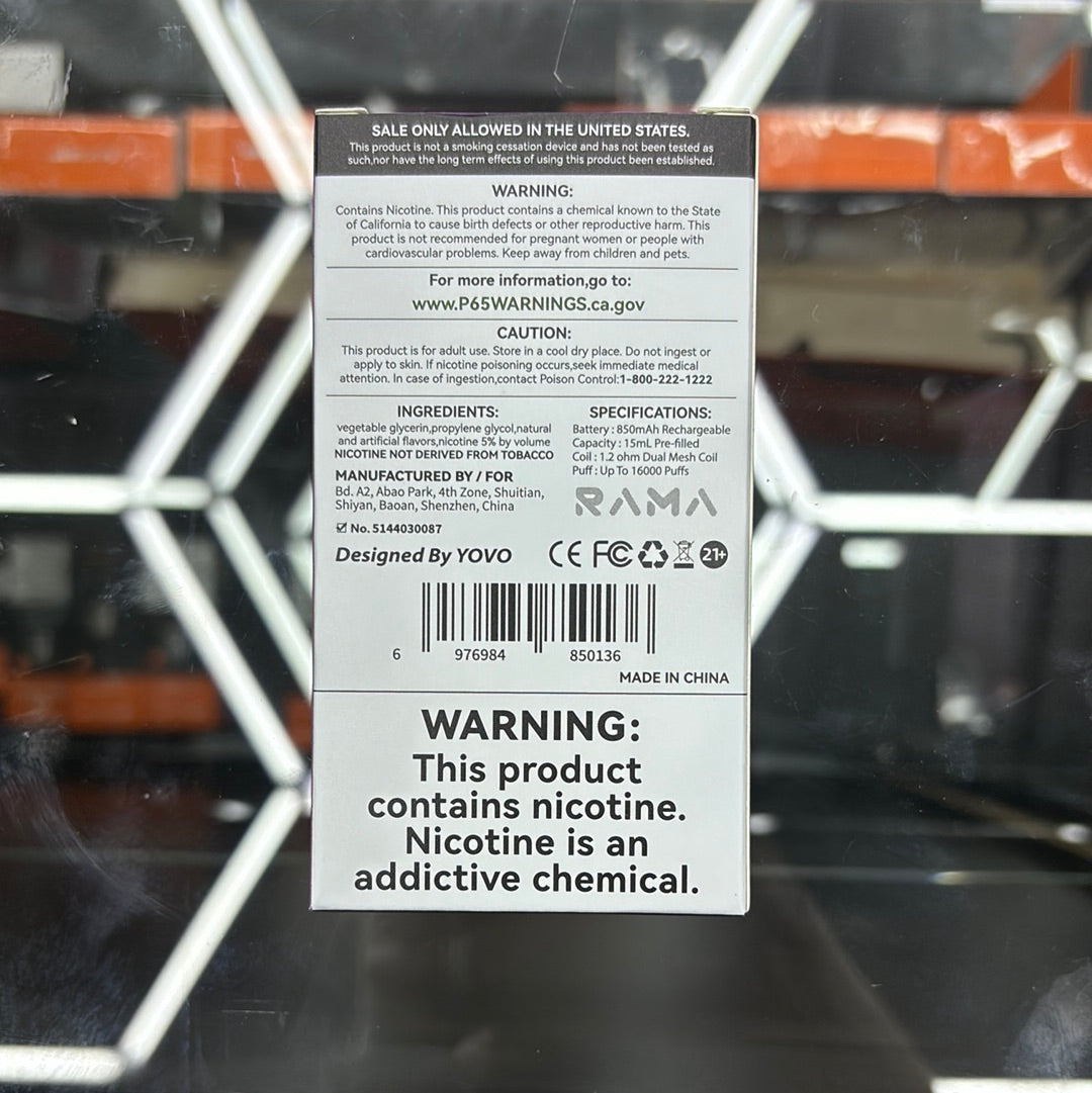 Rama grape 16,000 puffs