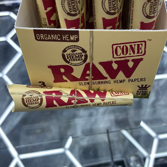 Raw organic hemp 3 pack cones