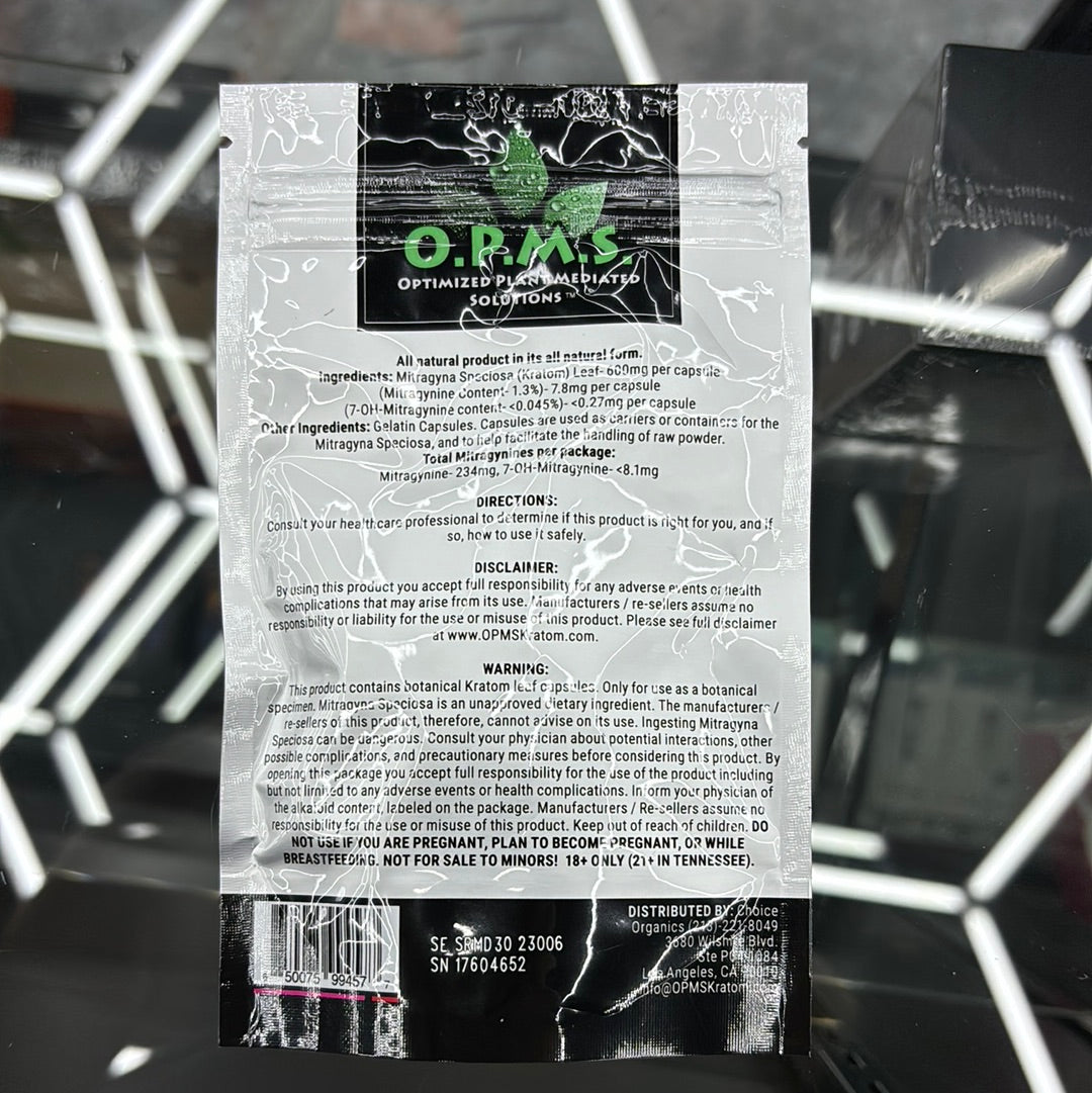 Opms maeng da kratom 30caps silver