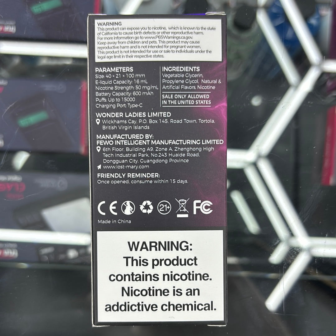 Lost Mary Berry burst 15,000 puffs thermal edition