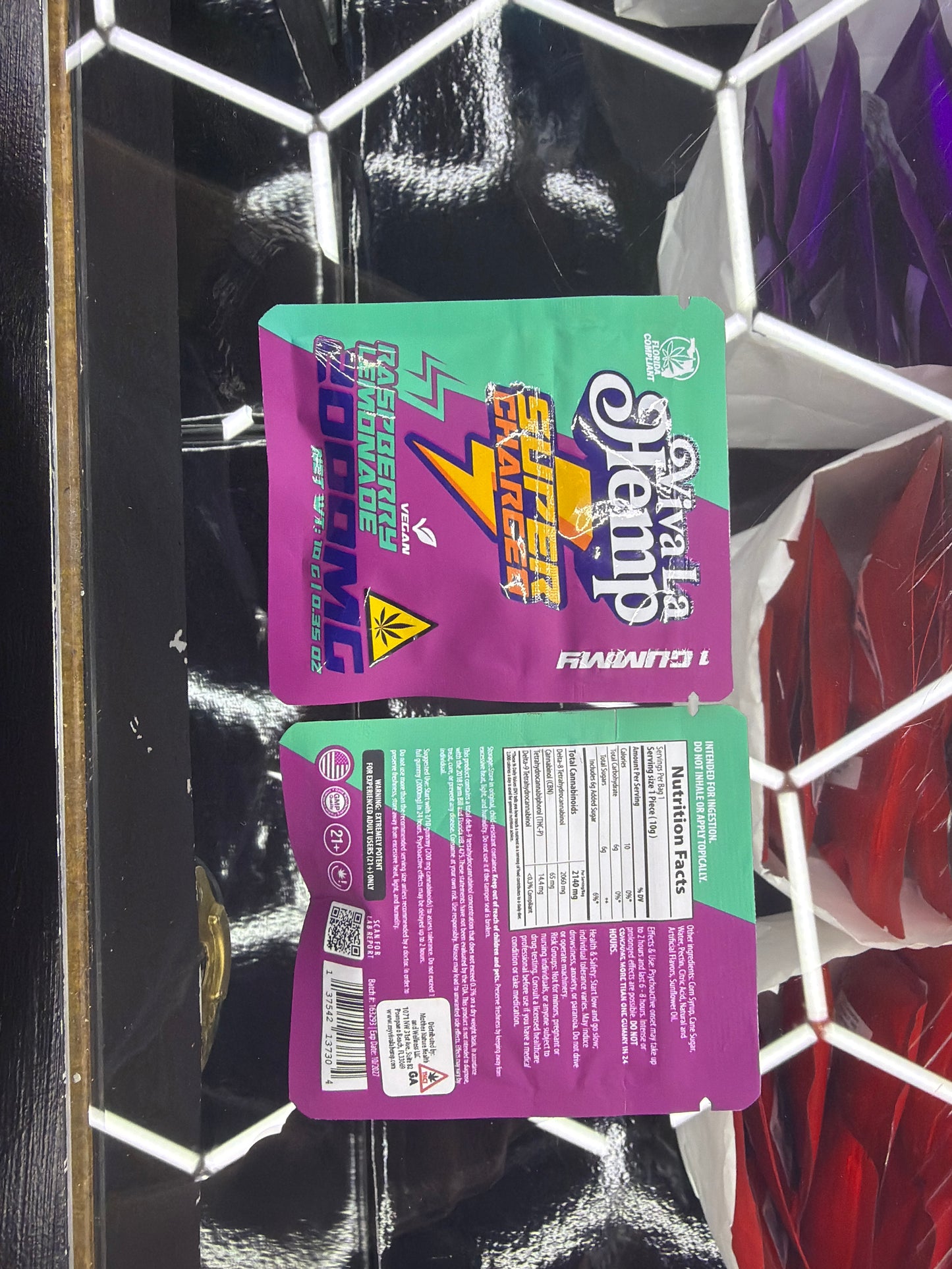 Viva la hemp super charged raspberry lemonade 2000mg gummy