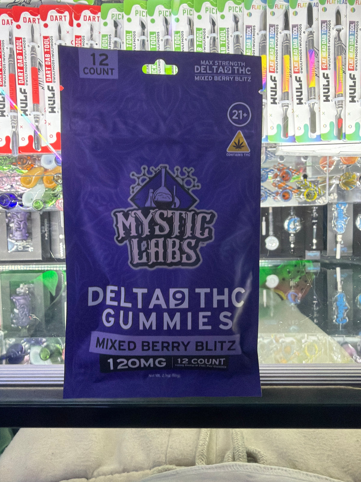 Mystic labs d9/thc gummies 120mg mixed berry blitz