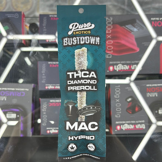 Pure exotics bustdown mac hybrid, 2G pre-roll