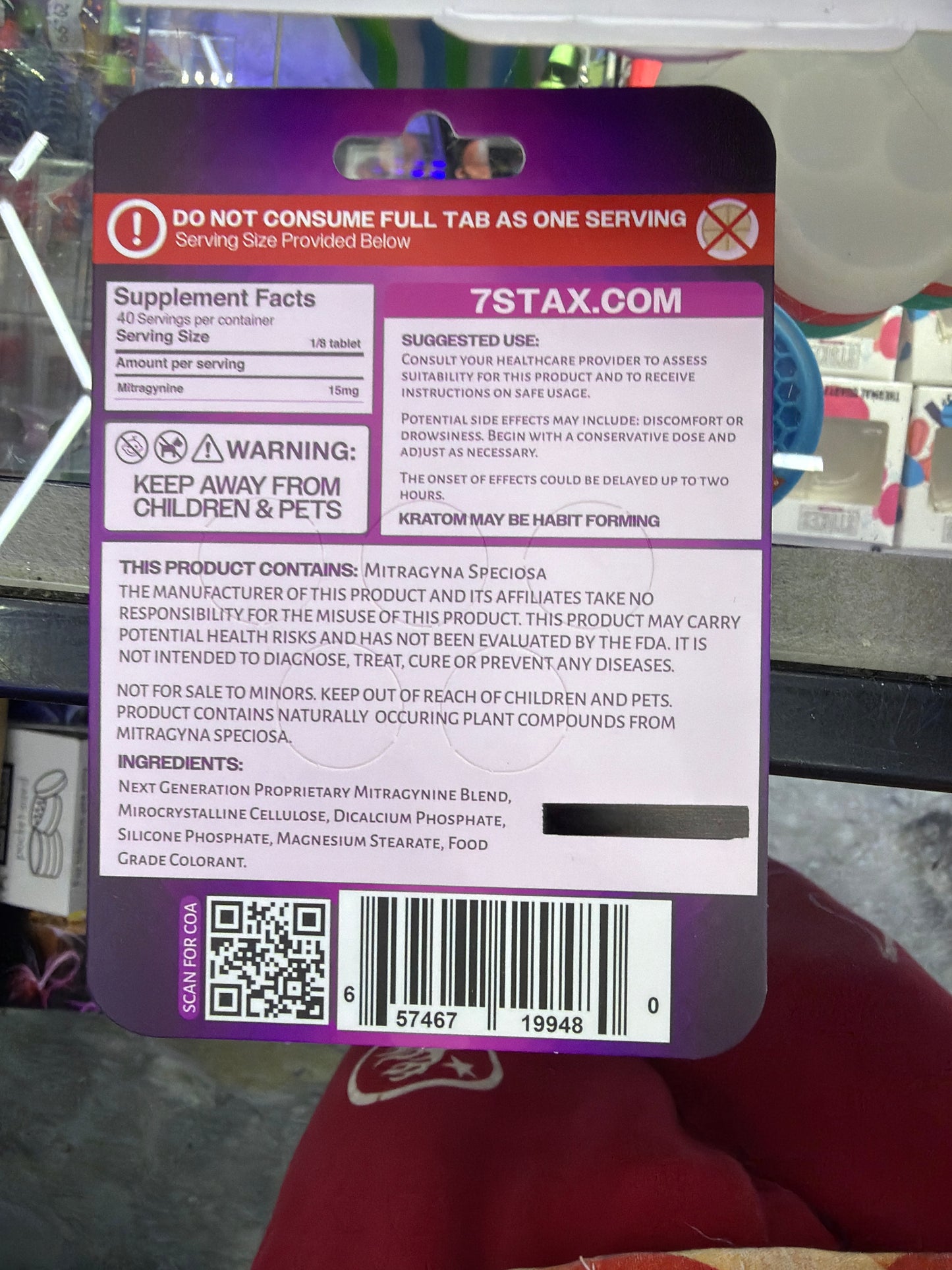 7 STAX - Kratom Extract Tablets 120mg 5ct Mixedberry