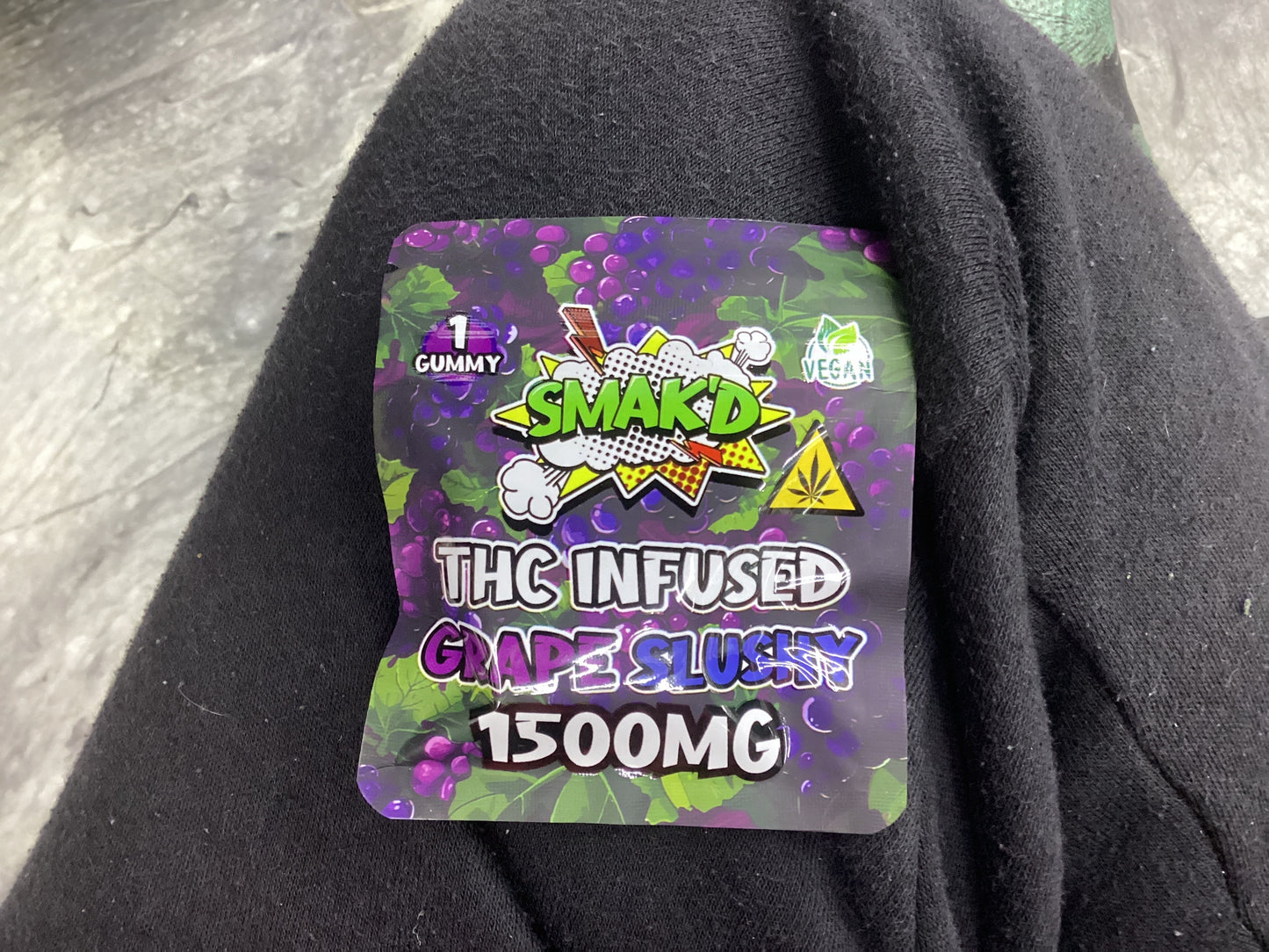 Smak’d THCa infuse gummy’s 1500MG 1 gummy per bag grape slushy