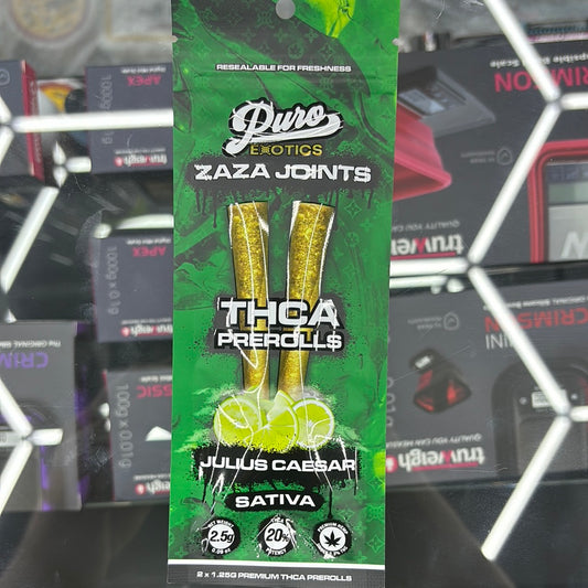 Puro exotics Zaza joints Julius Caesar sativa 2.5G pre-rolls
