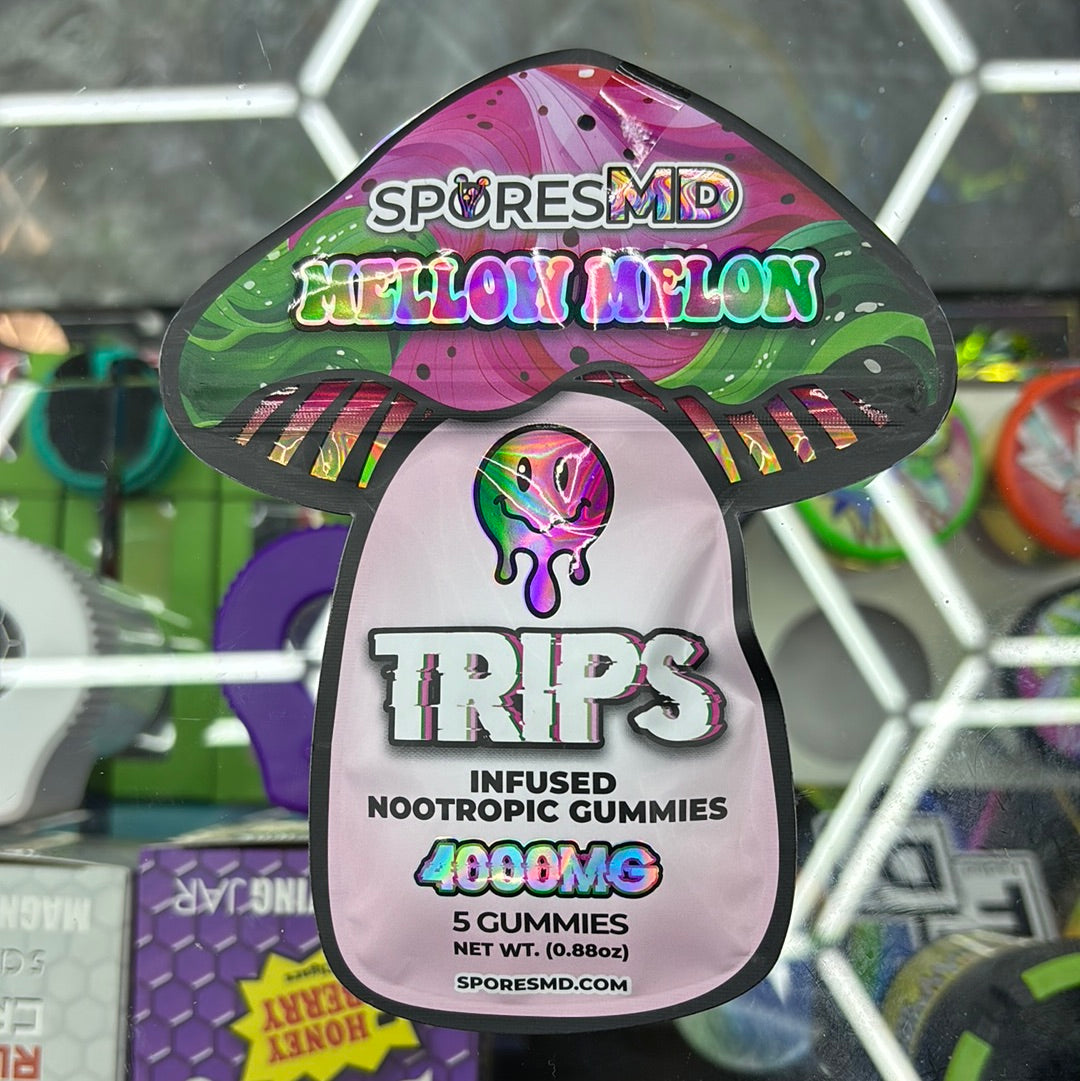 Spores md mellow melon trips infuse, nootropic gummy‘s, 4000mg 5 gummy‘s￼