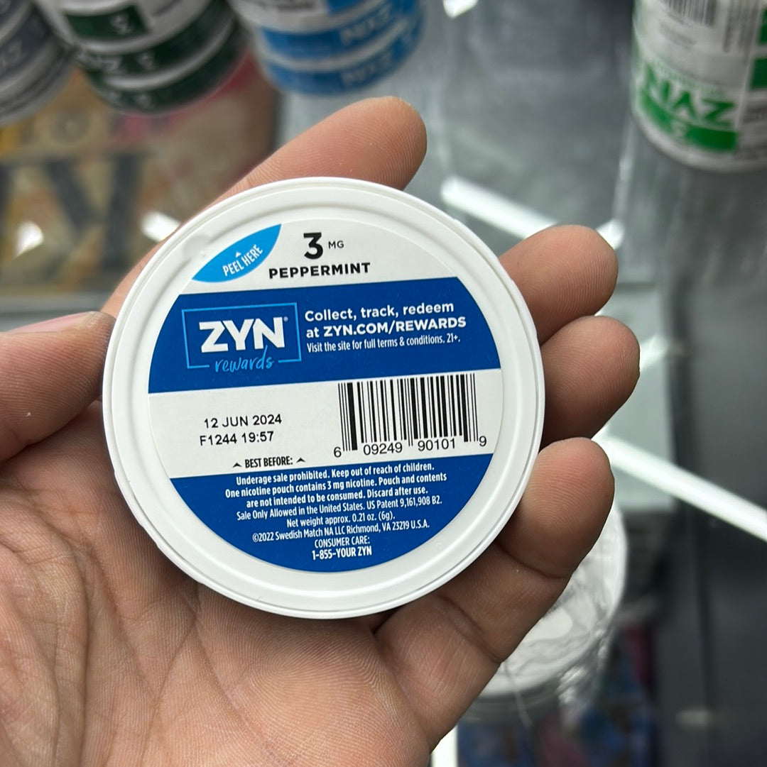 Zyn peppermint 3mg nicotine pouches