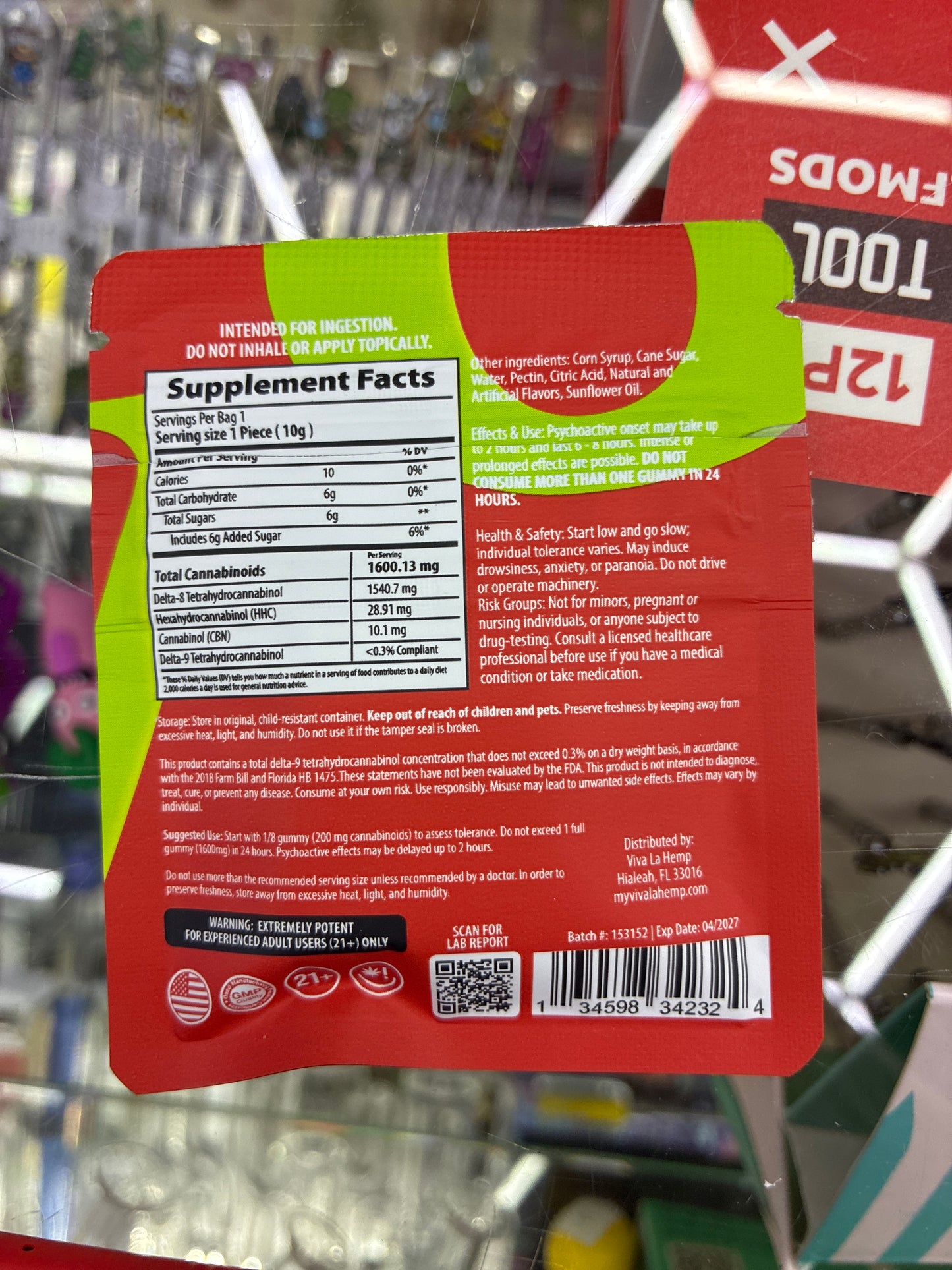 Viva la hemp exotic blend infused gummies wild watermelon 1600mg
