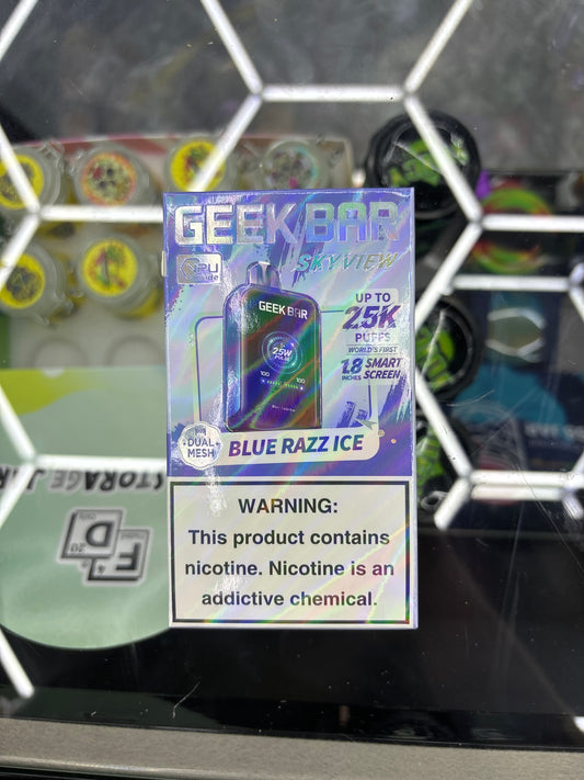 Geek bar skyview blue razz ice
