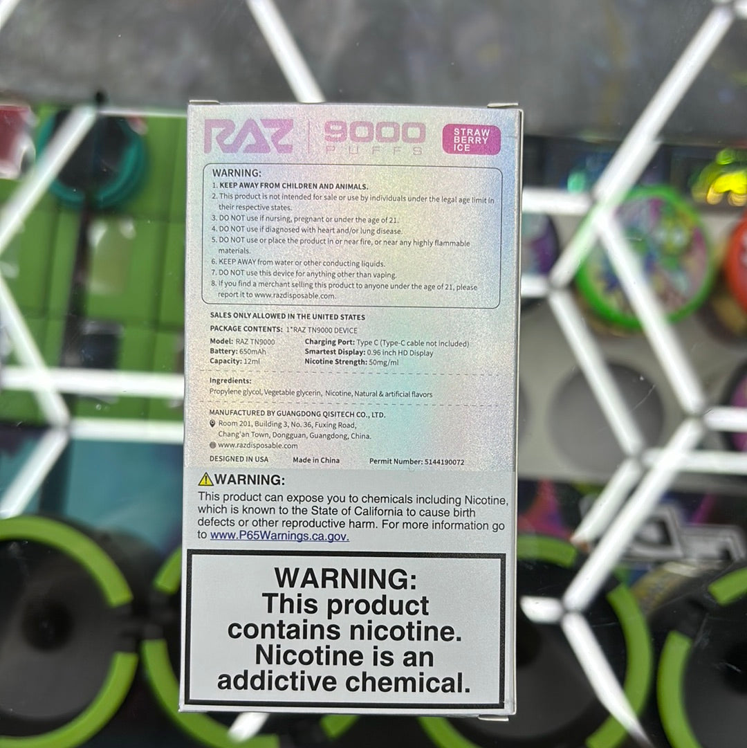 Raz 9000puffs strawberry ice