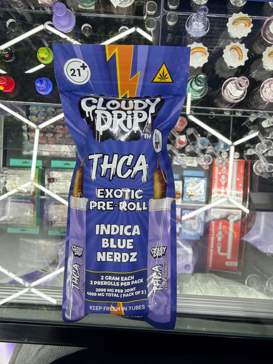 Cloudy Drip Exotic Thca preroll 2ct indica blue nerds